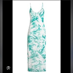 Afrm Amina Sleeveless Midi Dress - Green Tie Dye